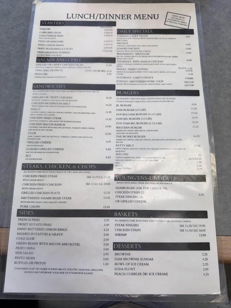 The Dam Grill Menu image 1