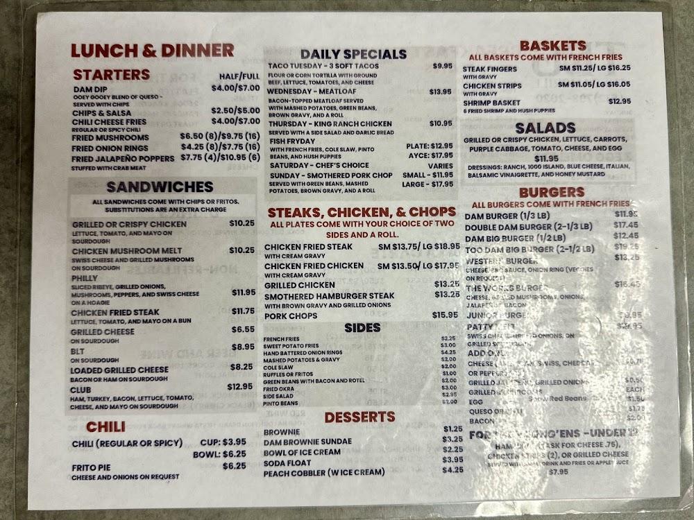 The Dam Grill Menu image 3